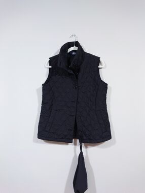 Land’s End Quilted Vest Packable Black Lightweight Puffer Vest Size S